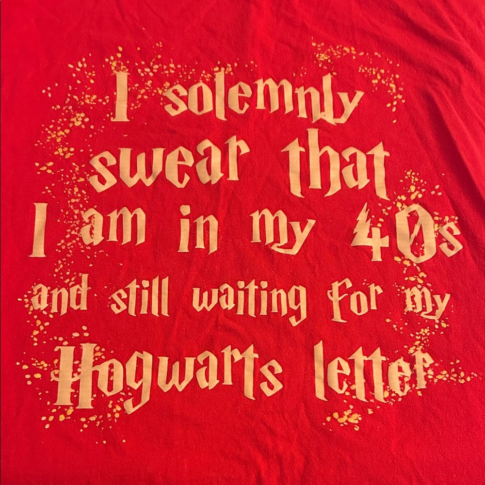 Harry Potter Shirt “… In My 40s and Still Waiting For My Hogwarts Letter” 🪄❤️